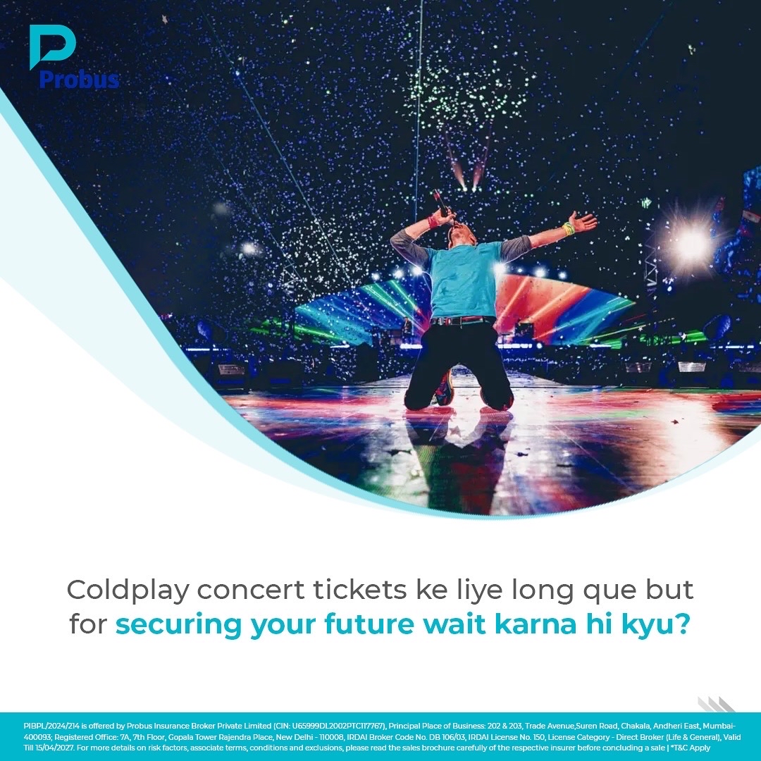 ProbusInsurance's tweet image. Missed out on those Coldplay tickets? 

No worries- Probus is here to fix you and secure your future! 

Visit probusinsurance.com today!

#ColdPlay #Probus #FixYou #SecureYourTomorrow #InsurewithProbus
