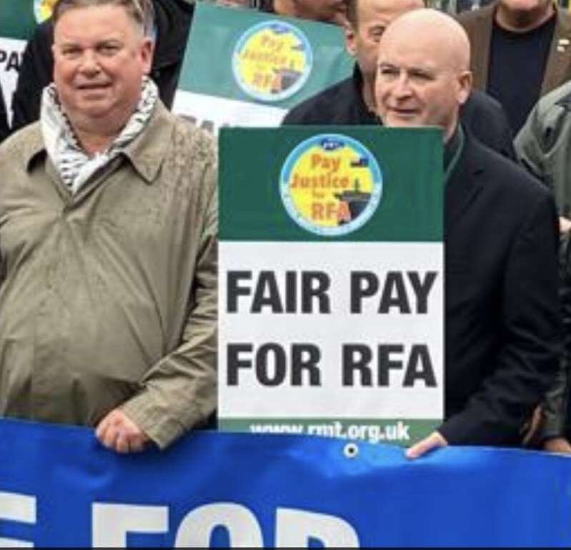 While Palestine Solidarity Campaign ‘honours’ RMT leader Mick Lynch, there are convos going around that the RMT is in support of its members assisting the genocide in Gaza. Here Lynch supports Royal Fleet Auxillary, they have been in the Med Sea, are they assisting the genocide?