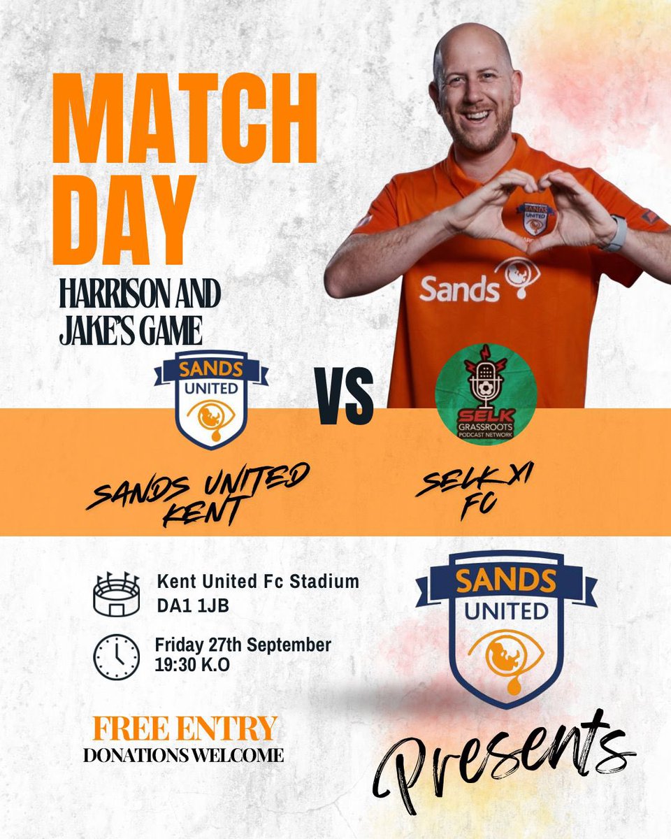 This Friday we will travel to play the @SELKGrassroots XI at <a href="/kentunitedfc/">Kent United</a> in Dartford. 
Playing in memory of our Founder’s twin boys Harrison &amp; Jake 💙💙
We continue this brilliant relationship with SELK with our annual game, always providing a great game. Come and support! 🧡💙