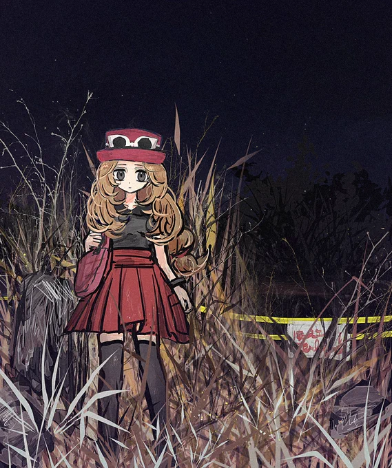 カロス主人公とセキタイタウンの絵
