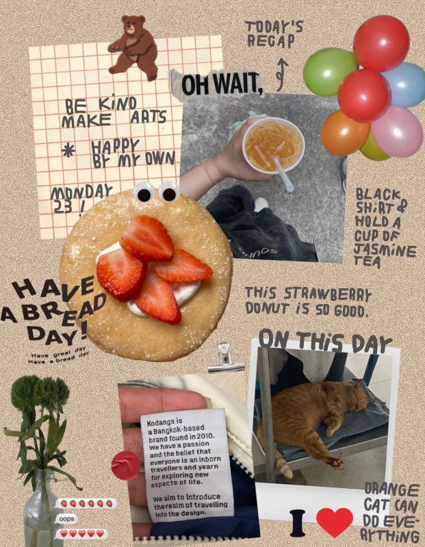 today’s recap — 🐻🎒🧤🧵✍🏻