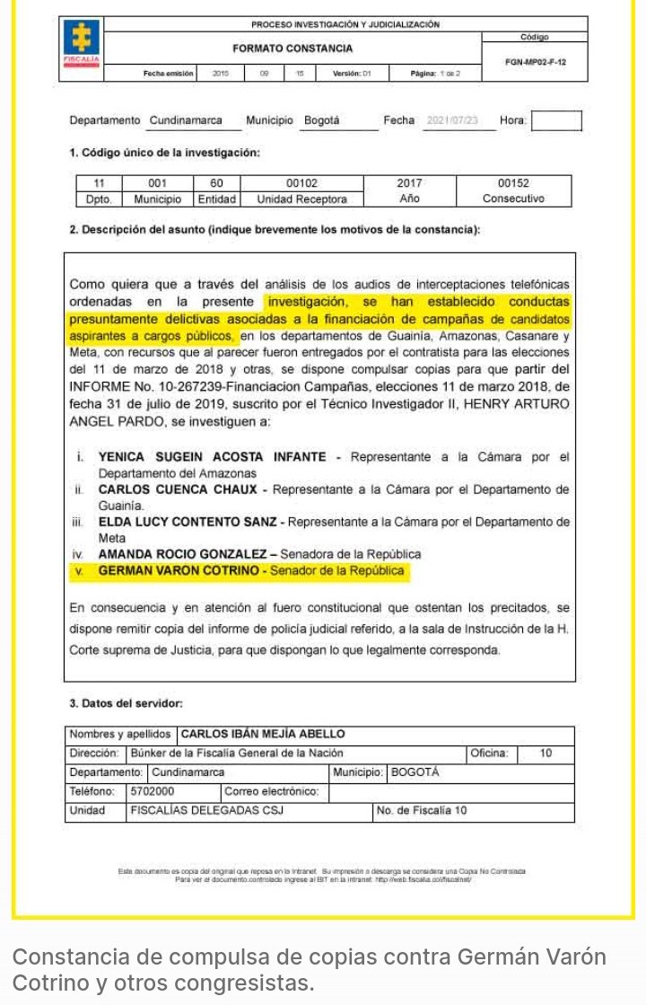 RobertoMTico's tweet photo. "Togados" de la Corte Suprema de Justicia @CorteSupremaJ,DEBEN muchas explicaciones.¿Por qué se eligió a un sujeto sub judice por la misma Corte para la terna a @PGN_COL,Germán Varón Cotrino?. Anteriormente se declararon inhibidos para procesar por la ÑÑ política a Vargas Llleras https://t.co/PHHOYrcVQP