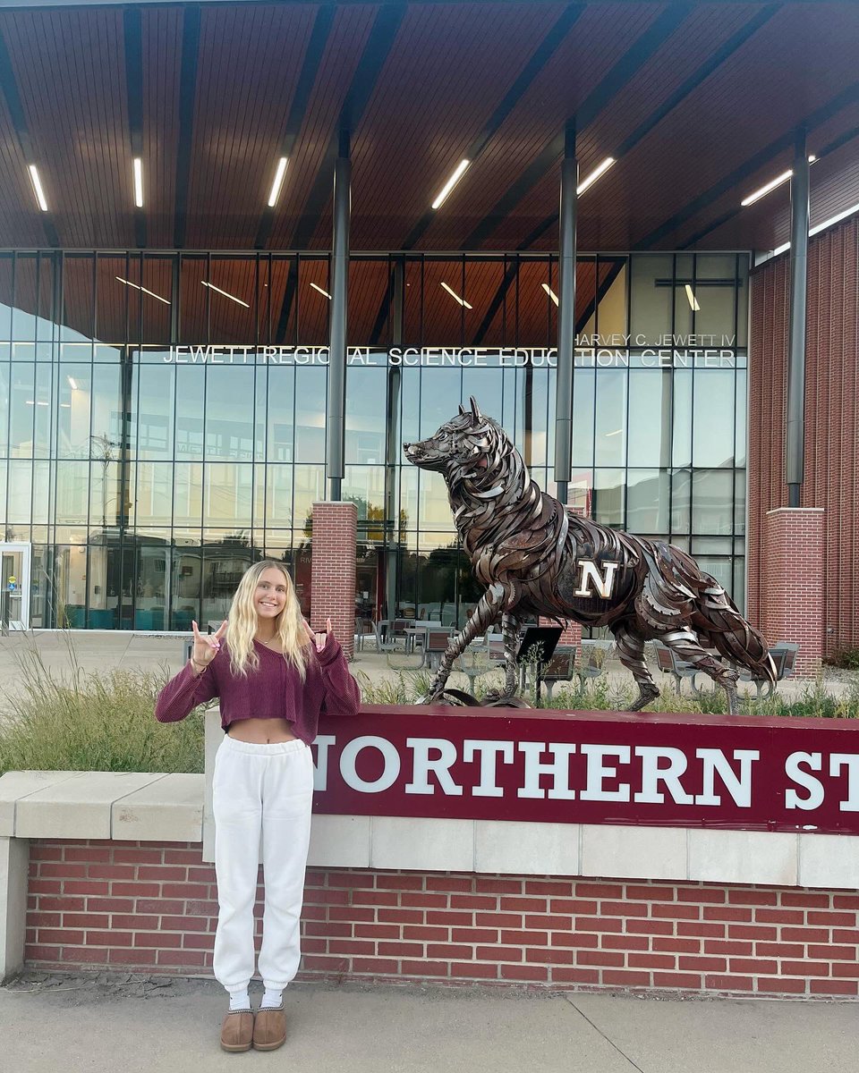 I am so so excited to announce my verbal commitment to continue my academic and athletic career at Northern State University. A huge thank you to all of my coaches for pushing me to continuing playing, and shaping me into the player I am today. #rollwolves 🐺🤍