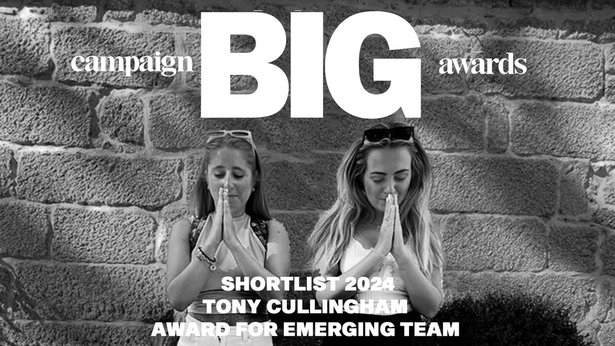 Calling in all favours...

Thrilled to be shortlisted for Campaign UK's Emerging Team of the Year
🙏🙏