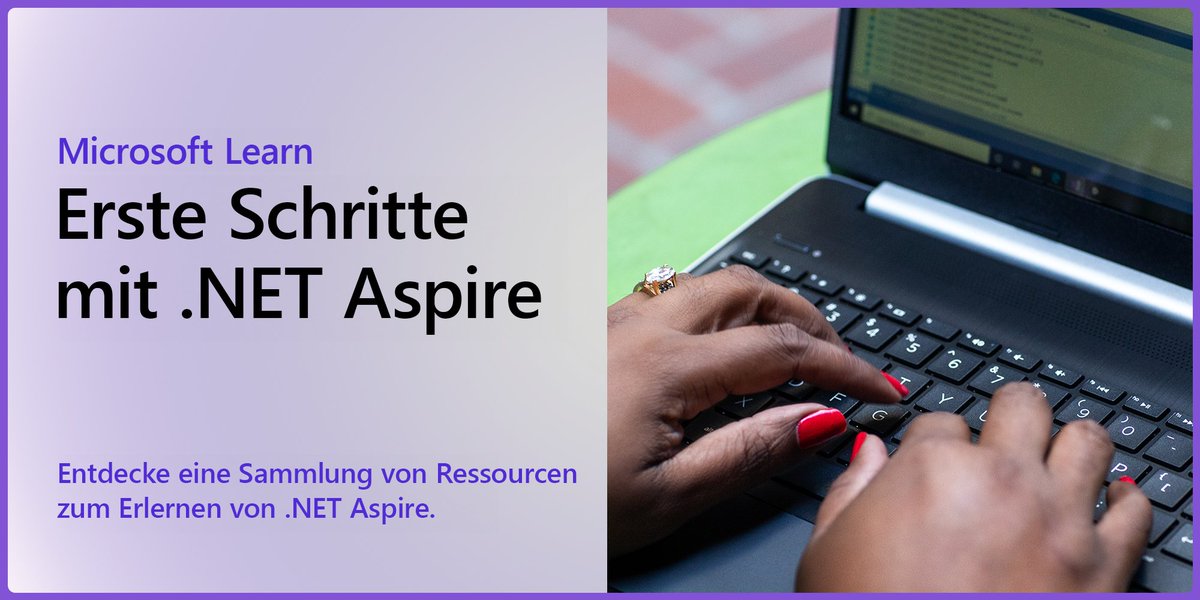 Bereit, mit .NET Aspire loszulegen? 🚀 Schau dir diese Ressourcen an, um mehr über #dotNET #Aspire zu erfahren – ein meinungsstarker, cloudfähiger Stack zum Erstellen verteilter Anwendungen. 
Erfahre mehr hier: msft.it/6010mX4r6