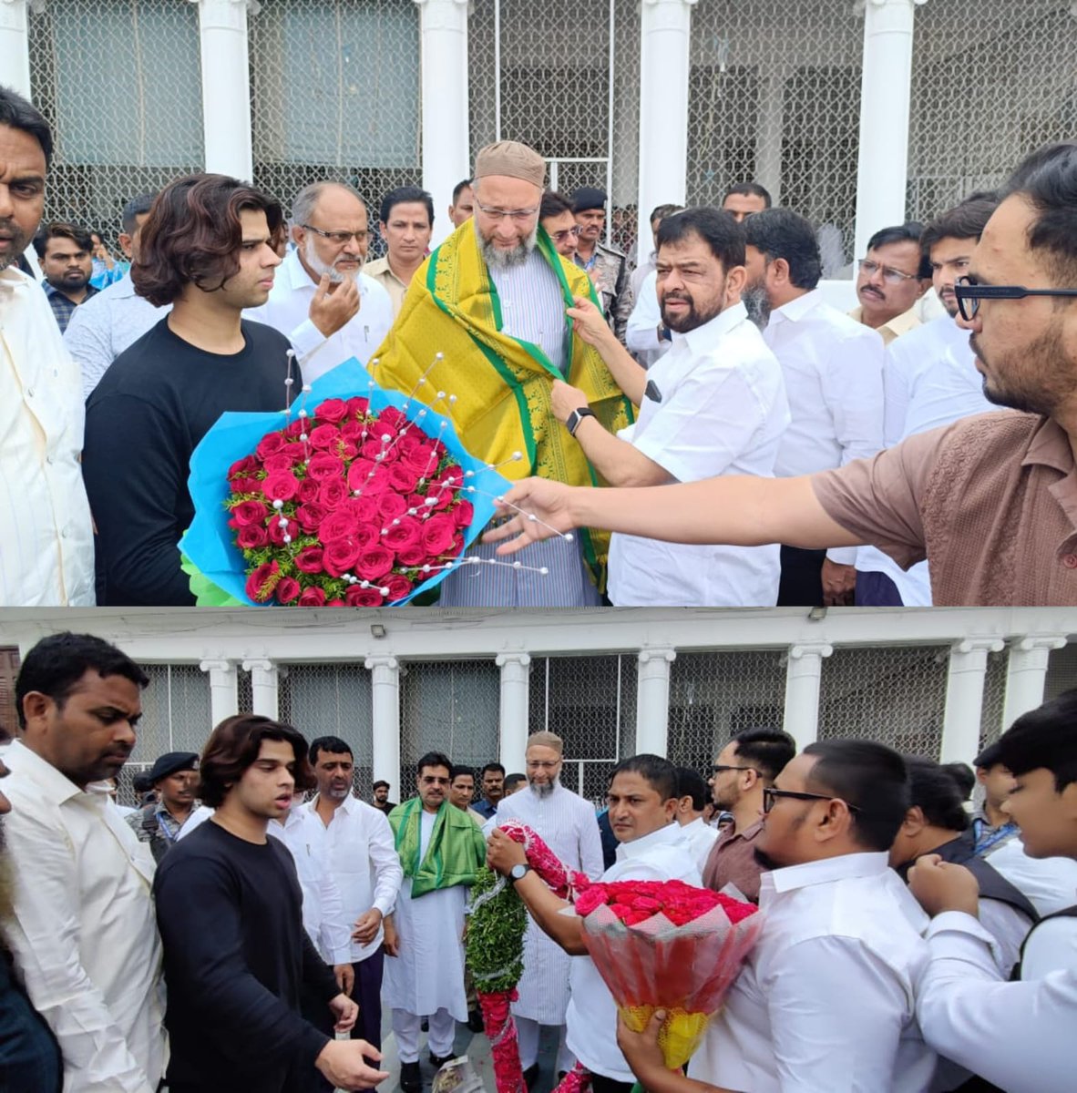 aimimnizamabad's tweet photo. @aimim_national Head Quarters Darussalam mein #BRS ke Senior leader wa Nizamabad Urban ke Ex Deputy Mayor Mir Majaz Ali, Md Fayazuddin ex waqf board dst president, Amar Farooq or BRS ke digar dusre rahnumaao'n ne Sadr-e-Majlis Barrister @asadowaisi Saab se mulaqaat ki (1/3) https://t.co/uK5lDM4I1I