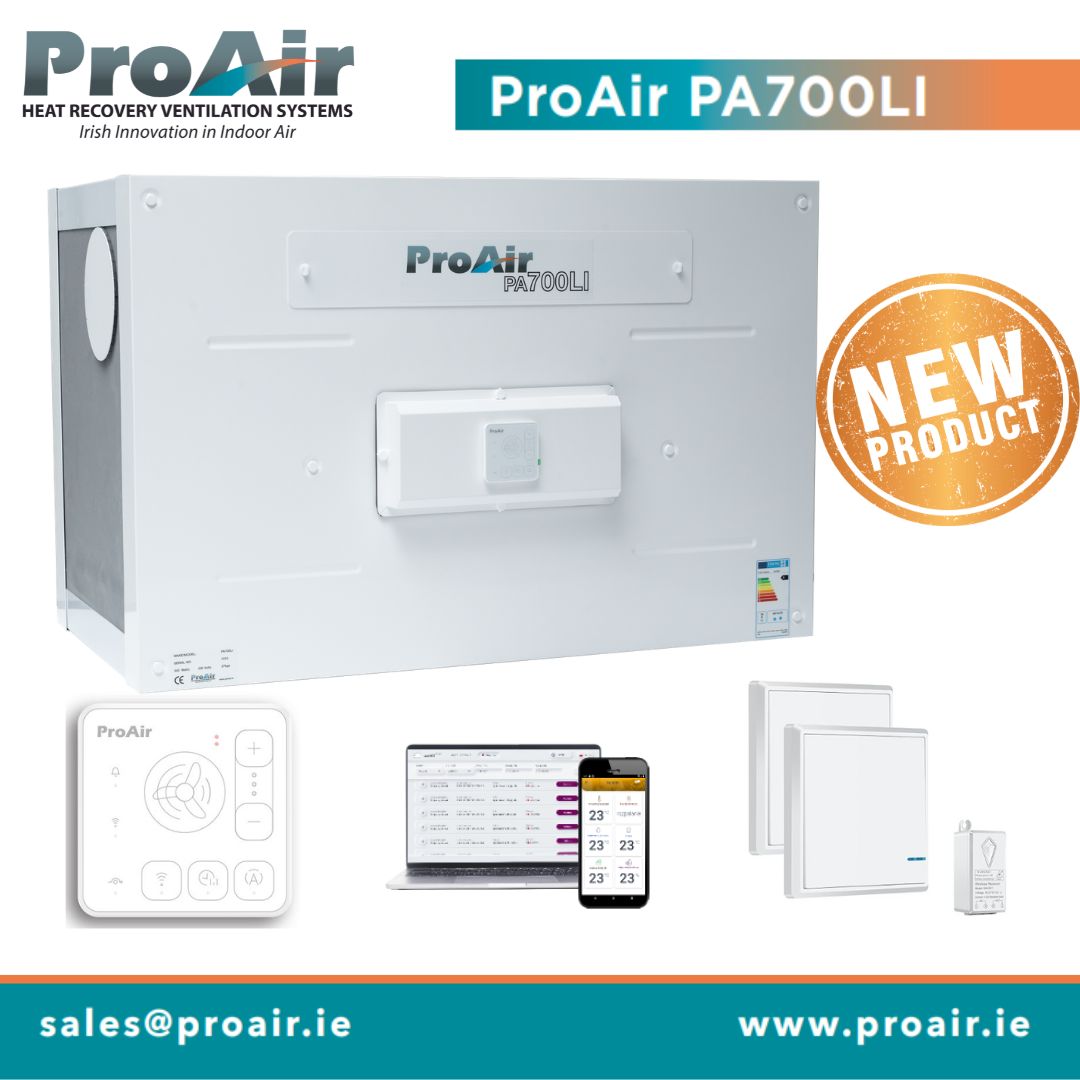 ProAirSystems's tweet photo. Announcing the PA700LI,  an exciting Irish innovation in indoor air management.  Evolved to fulfil the demand for highly efficient residential ventilation systems, the unit demonstrates the highest efficiency in its class on the Irish market.
