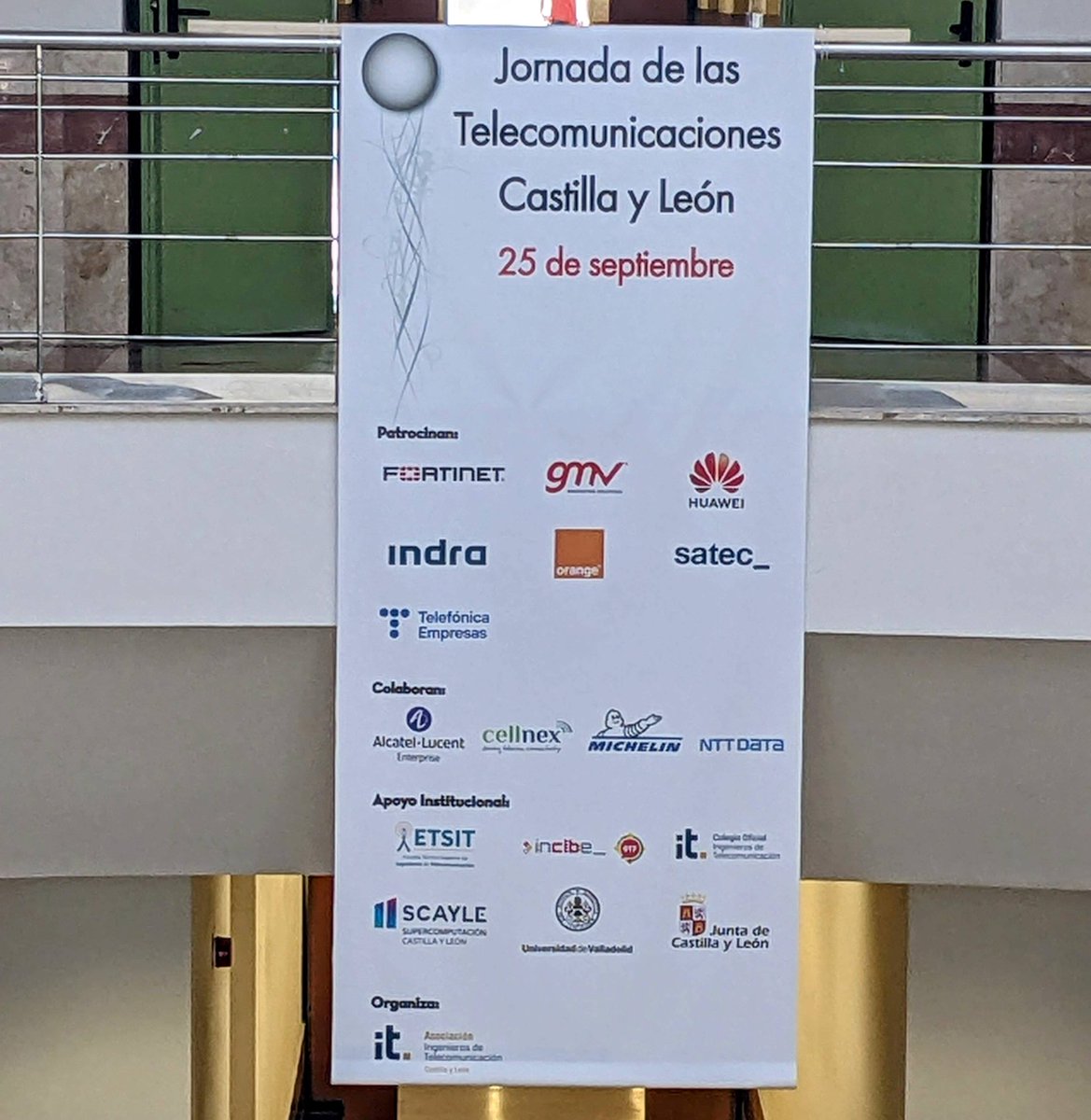 ETSIT_UVa (@etsit_uva) on Twitter photo El 25 de septiembre Jornada de las Telecomunicaciones de Castilla y León en <a href="/ETSIT_UVa/">ETSIT_UVa</a>
Gracias a <a href="/Fortinet/">Fortinet</a> <a href="/infoGMV_es/">GMV</a> <a href="/HuaweiSpain/">Huawei España</a> <a href="/IndraCompany/">Indra</a> <a href="/MASORANGE_ES/">MasOrange</a> <a href="/satec_es/">SATEC -</a> <a href="/Telefonica/">Telefónica</a> Alcatel-Lucent <a href="/cellnextelecom/">cellnex</a> <a href="/Michelin/">Michelin</a> <a href="/NTTDataSpain/">NTT DATA España</a> <a href="/INCIBE/">INCIBE</a> <a href="/jcyl/">Junta de Castilla y León</a> <a href="/_SCAYLE/">SCAYLE</a> <a href="/UVa_es/">Gabinete de Comunicación Universidad de Valladolid</a> <a href="/COIT_AEIT/">COIT_AEIT</a> El 25 de septiembre Jornada de las Telecomunicaciones de Castilla y León en <a href="/ETSIT_UVa/">ETSIT_UVa</a>
Gracias a <a href="/Fortinet/">Fortinet</a> <a href="/infoGMV_es/">GMV</a> <a href="/HuaweiSpain/">Huawei España</a> <a href="/IndraCompany/">Indra</a> <a href="/MASORANGE_ES/">MasOrange</a> <a href="/satec_es/">SATEC -</a> <a href="/Telefonica/">Telefónica</a> Alcatel-Lucent <a href="/cellnextelecom/">cellnex</a> <a href="/Michelin/">Michelin</a> <a href="/NTTDataSpain/">NTT DATA España</a> <a href="/INCIBE/">INCIBE</a> <a href="/jcyl/">Junta de Castilla y León</a> <a href="/_SCAYLE/">SCAYLE</a> <a href="/UVa_es/">Gabinete de Comunicación Universidad de Valladolid</a> <a href="/COIT_AEIT/">COIT_AEIT</a>