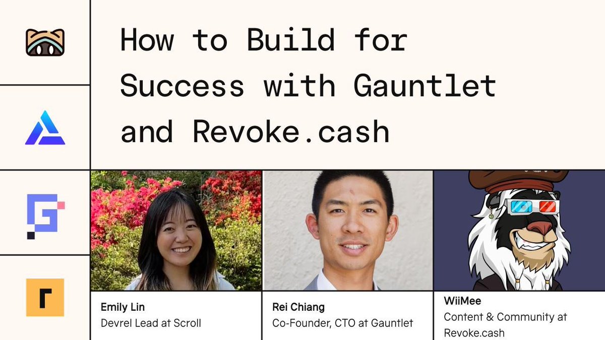 Scroll_ZKP's tweet image. 🛠️ How to Build for Success - with @gauntlet_xyz and @RevokeCash 🛠️

Join us as we celebrate @AlchemyPlatform&apos;s integration with Scroll and dive into a discussion with top builders on how to create impactful dapps—just in time for the Alchemy x Scroll Mini-Hack!

𝗗𝗲𝘁𝗮𝗶𝗹𝗲𝗱…