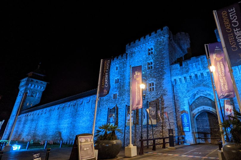 cardiffcouncil's tweet photo. We’re lighting up blue tonight to show our support for Leukodystrophy Awareness Month. 💙 #CardiffCastle

Leukodystrophies are rare, progressive genetic disorders affecting the white matter in the brain and spinal cord. 

#leukodystrophy #LightUpBlue #AlexTLC https://t.co/T5WbmHiuBc