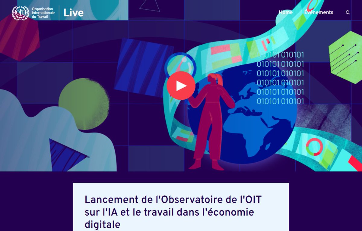 🤔L' #IntelligenceArtificielle transforme nos #emplois mais qu'en est-il de nos #droits ?

💡 Lancement - Observatoire <a href="/OITinfo/">Organisation internationale du Travail</a> sur l'#IA et le #travail à l'ère de l'#économie numérique.

🗓 25 septembre 
👉tinyurl.com/33u3zv97

 #UNGA79 #technologie #notreavenircommun #UNGA