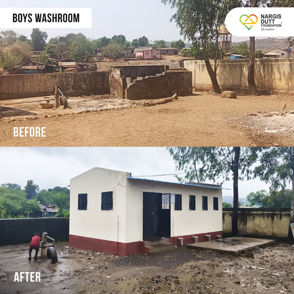 ND_Foundation's tweet photo. We are grateful for the opportunity to partner with @MAFoundation_IN in supporting the construction of toilet blocks for boys and girls at KBH Vidyalay Harsul in Trimbakeshwar, Nashik.
(1/2)

#NargisDuttFoundation #LifeMatters #MiraeAssetFoundation #ToiletFacilities https://t.co/eoCzXkaPJO