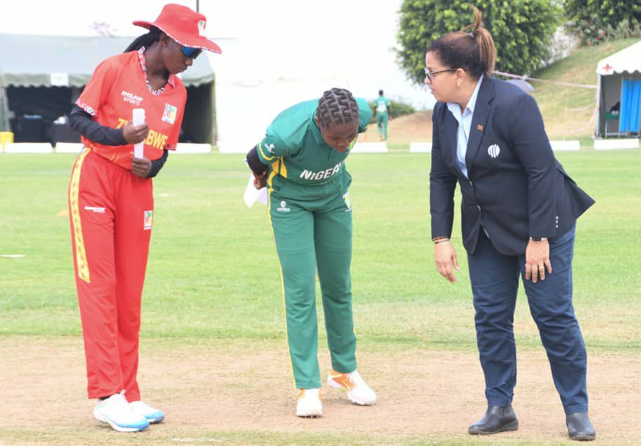 TheMiddleStump2's tweet photo. Nigeria U19 W vs Zimbabwe U19 W.
Toss : Zimbabwe U19 W opt to bat
#themiddlestump
#nigeriacricketfederation
#JuniofemaleYellowGreens
#U19AWWCQualifier https://t.co/g7i0p1KHun