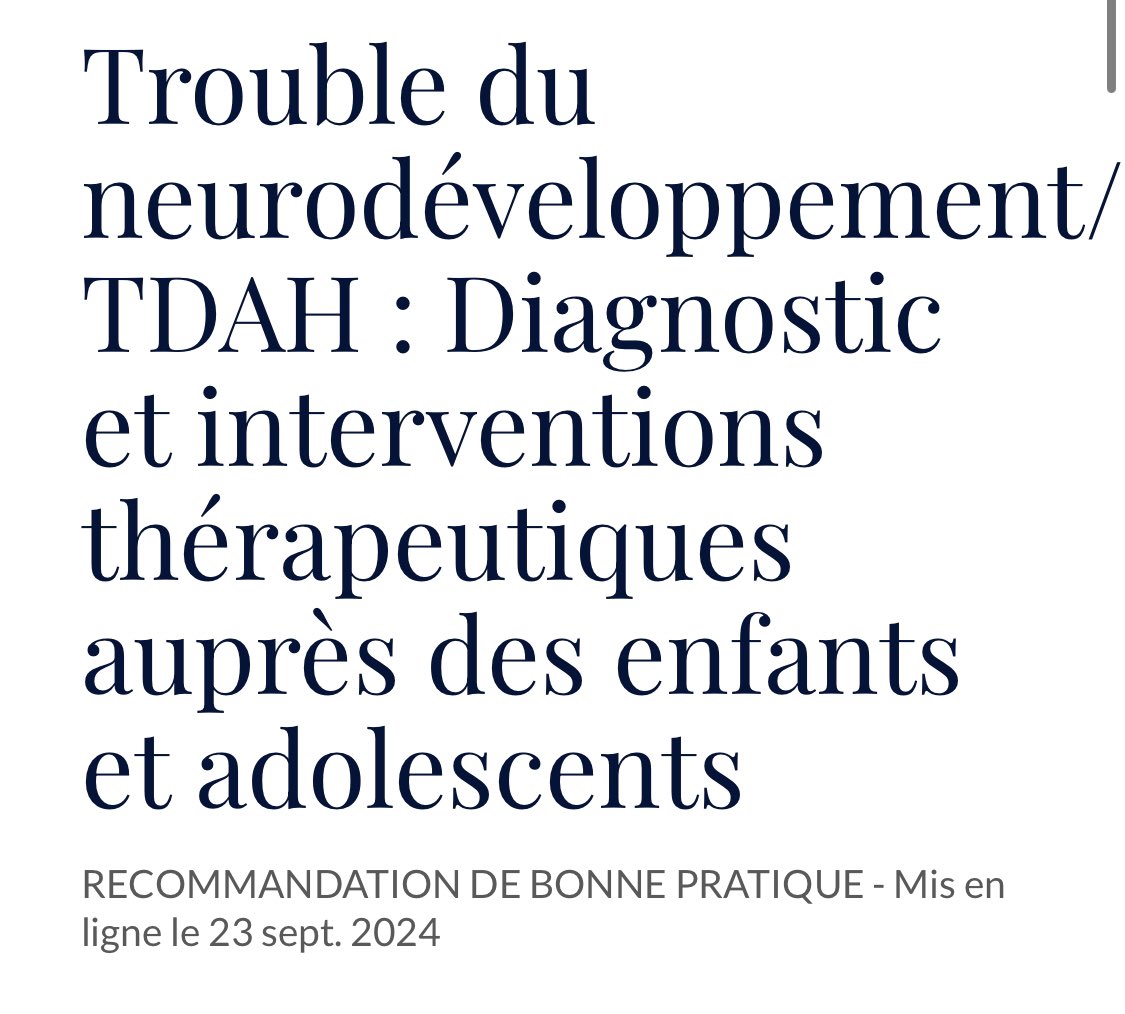 #TND #TDAH #HAS #RBPP #diagnostic #priseencharge #enfant #adolescent

La <a href="/HAS_sante/">Haute Autorité de santé</a> publie ce jour des recommandations de bonnes pratiques professionnelles pour améliorer le diagnostic et les interventions thérapeutiques auprès des enfants et adolescents.

has-sante.fr/jcms/p_3302482…