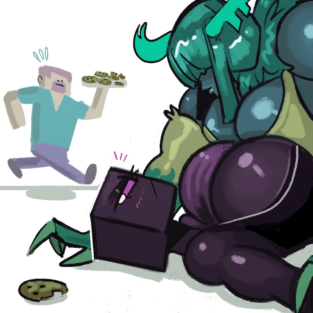 It was just a big fat misunderstanding, settle down ladies! 🍪 . .  Minecraft minecraftart enderman warden