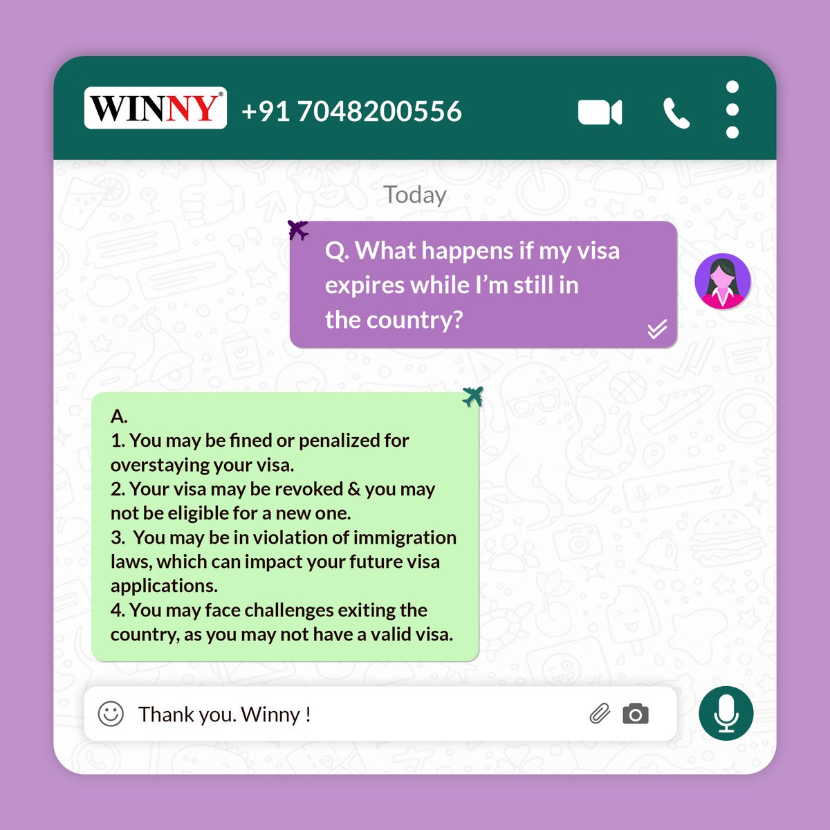 WinnyGroup's tweet photo. Don't wonder, just ask! #FAQs #AskUs #Frequentlyaskedquestion #visitorvisa https://t.co/P2aLrgTjHO