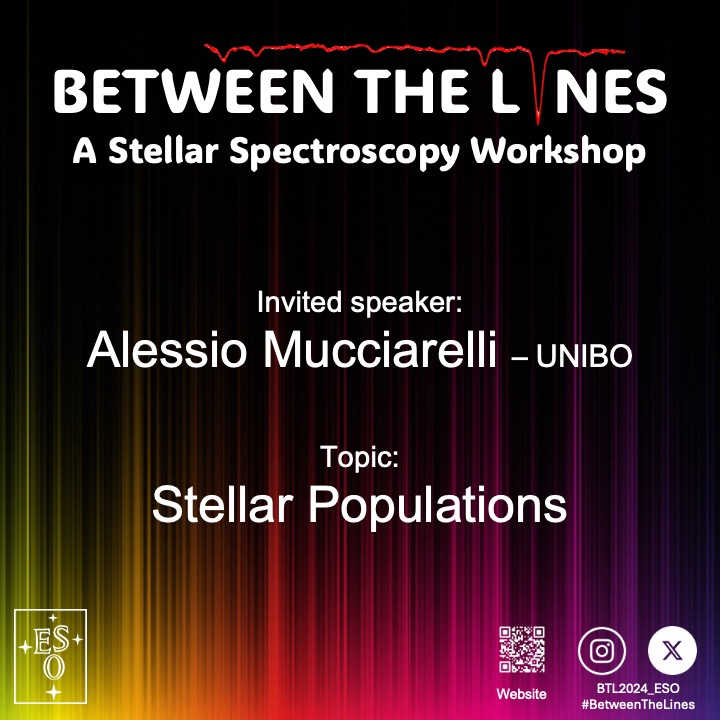 Alessio Mucciarelli , Associate Professor at the University of Bolonia (UNIBO), Italy, is our invited speaker about Stellar Populations.

We are thrilled to have him share his expertise with us.

#BetweenTheLines