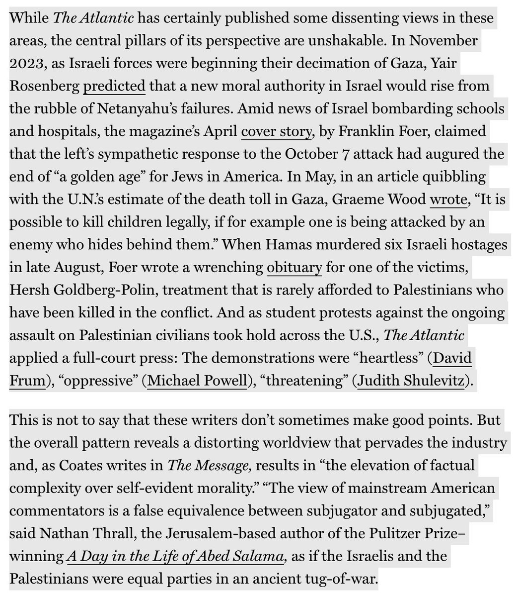 hofrench's tweet photo. On American journalism during the Israel-Gaza conflict, from a long piece about Ta-Nehisi Coates. https://t.co/4hR1BTQcn7 https://t.co/qVi3cQcm8g