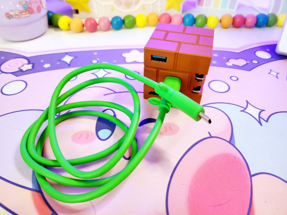 _cutesi's tweet photo. my new nintendo switch dock is adorable~ i love the lil leaf cord!!! 🌱🍄 #powkong https://t.co/K3AZpELF7l