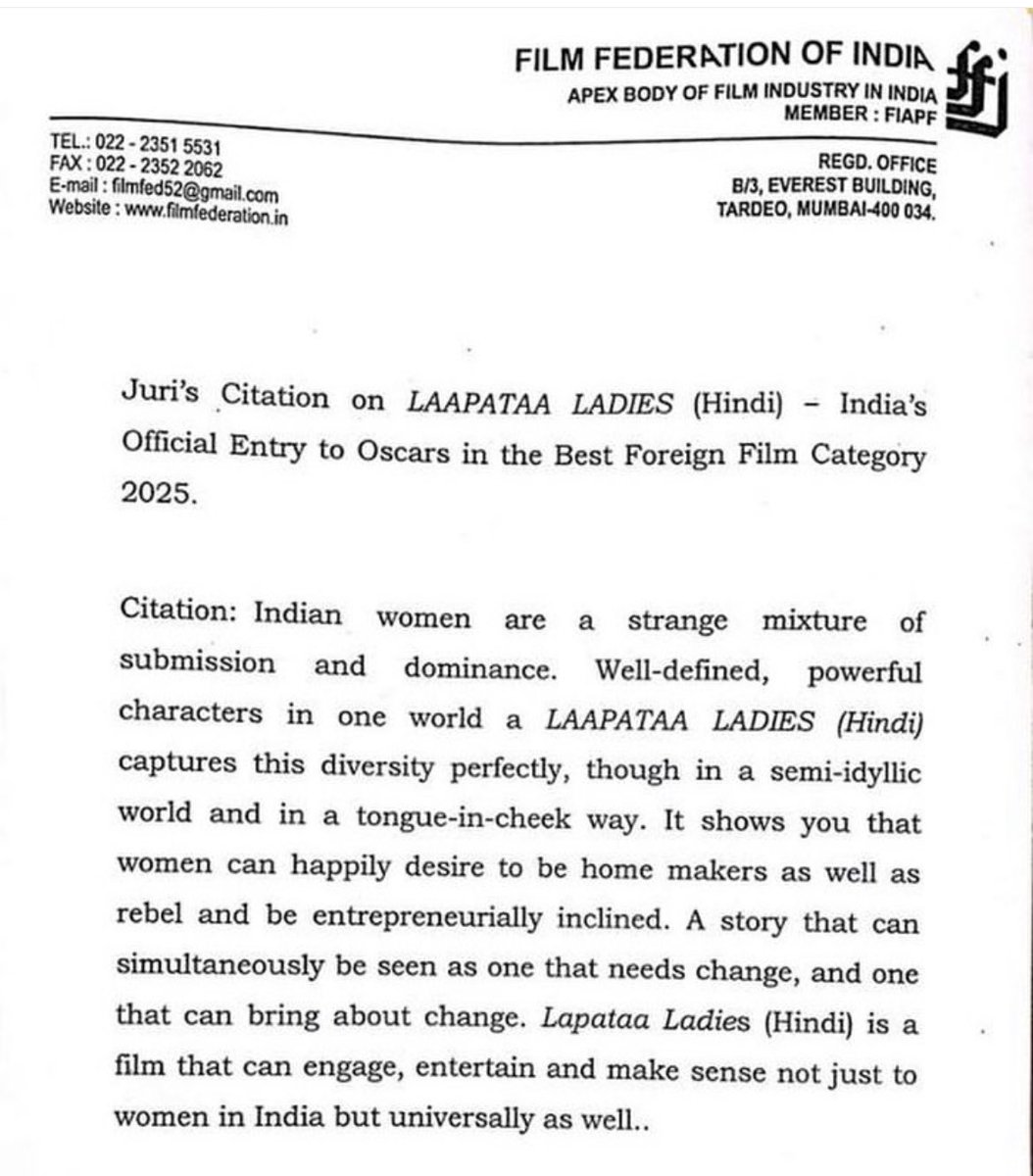cosmobasu's tweet photo. “Indian women are a strange mixture of submission and dominance.”
- ‘Juri’, Film Federation of India, September 2024. https://t.co/UEvQGs1UvZ
