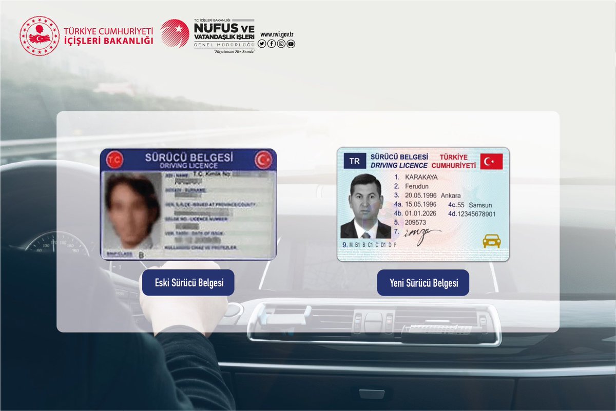 ‼️ 01.01.2016 tarihinden önce düzenlenen ehliyetlerin yenilenmesi için son tarih 31.12.2024’tür. Bu tarihten sonra eski sürücü belgeleri geçersiz olacak ve değiştirilmesi normal harç tarifesi üzerinden yapılacaktır.
<a href="/TCNufus/">Nüfus ve Vatandaşlık İşleri Genel Müdürlüğü</a> 
<a href="/AskaleKaymkmlg/">Aşkale Kaymakamlığı</a>