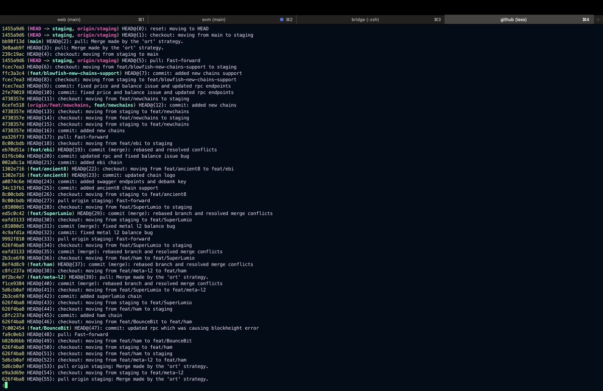 madhusgowda_'s tweet image. Day 12 / 30 of the GitHub Command Challenge

Command: git reflog

Explanation: Shows the history of changes to the local repository. This command can be used to recover lost commits and understand the history of your work.

History Fact: git reflog was created to give developers…