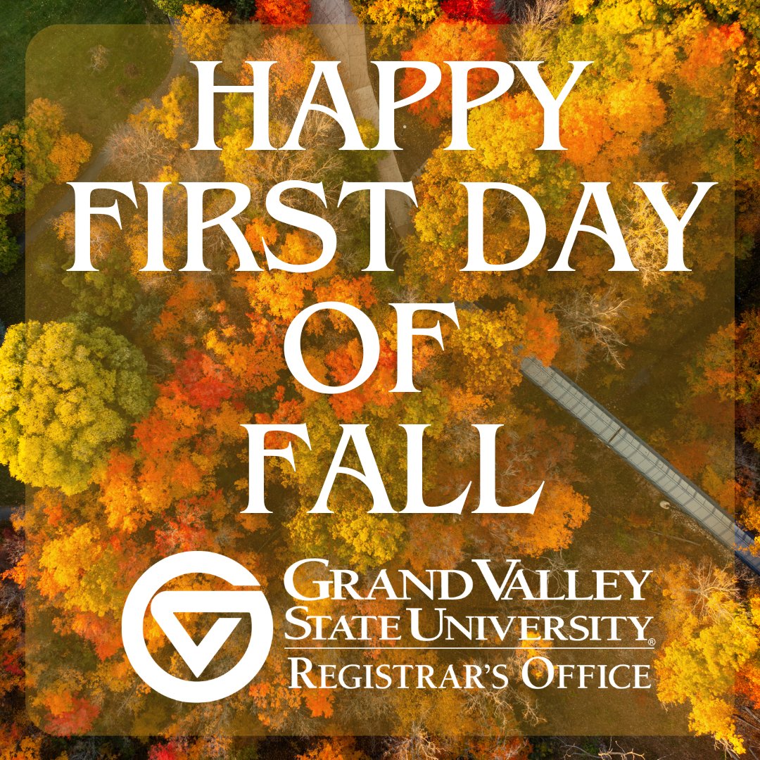 Yesterday marked the official start of Fall! What's your favorite thing about Fall? 

We enjoy watching the leaves change color across campus🍁😊

#GVSU #GVReg