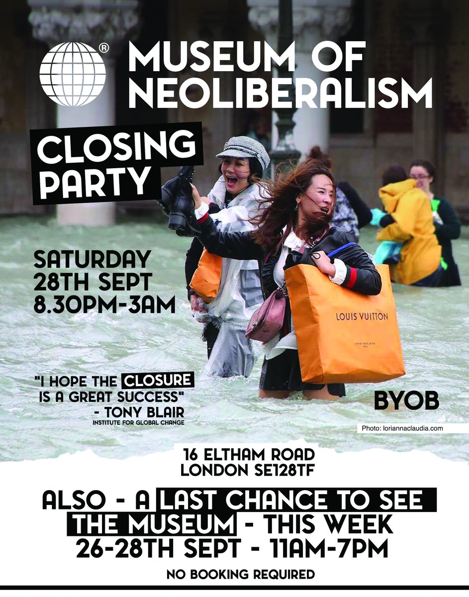 Spelling Mistakes Cost Lives (Bsky: @darrencullen) (@darren_cullen) on Twitter photo I'm going to open the <a href="/MuseumofNeolib/">Museum of Neoliberalism 🌐</a> for three final days this week before , ending with a closing party on Saturday night.
Museum open this week Thurs-Sat, 26th-28th Sept. 11am-7pm
Party on Saturday from 8.30pm til late. All welcome. I'm going to open the <a href="/MuseumofNeolib/">Museum of Neoliberalism 🌐</a> for three final days this week before , ending with a closing party on Saturday night.
Museum open this week Thurs-Sat, 26th-28th Sept. 11am-7pm
Party on Saturday from 8.30pm til late. All welcome.