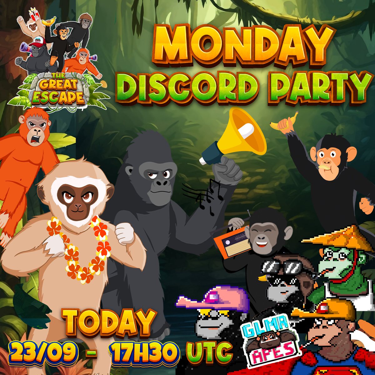 PlayTGE's tweet photo. Are you ready for some change? 🦧

The Great Escape is about to undergo a massive update!

We'll be sharing our plans with you at 17:30 UTC today.

Not to be missed...😉 https://t.co/FY0BiBUEMk