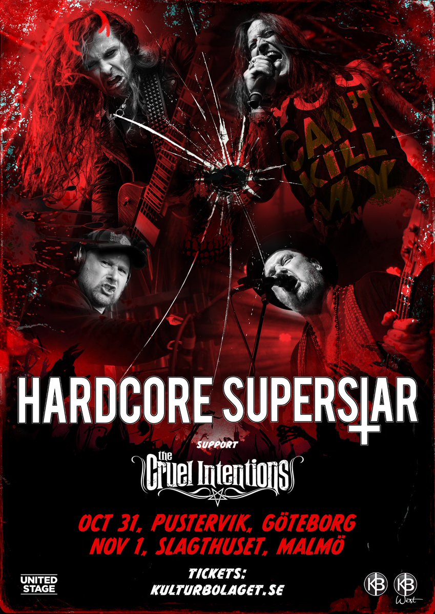 Some devilishly good news to kick off the week…
The Cruel intentions will be our special guests for our upcoming Halloween shows in Gothenburg and Malmö
Click below for tickets:

kulturbolaget.se/nyheter/2024/h…