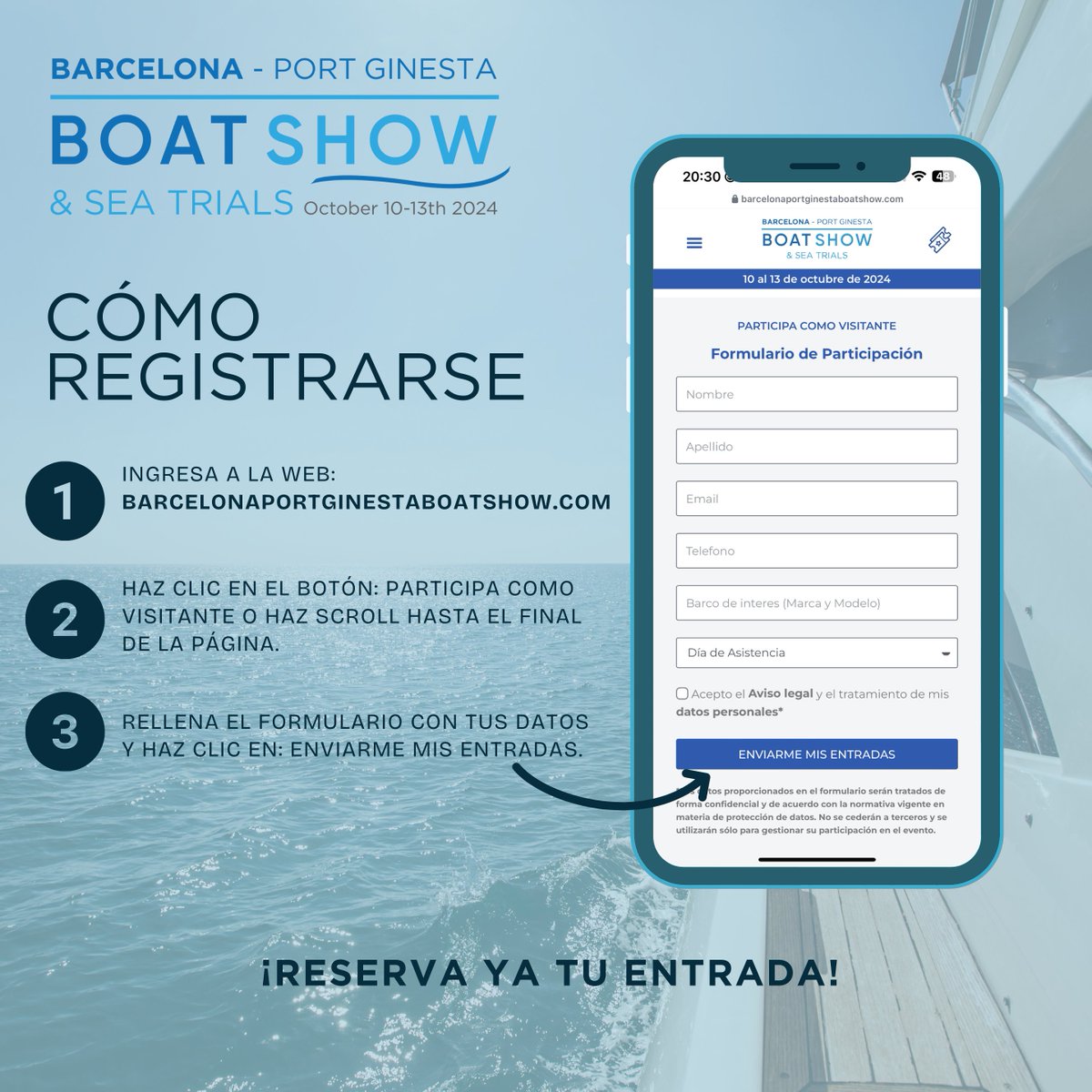 bcnportginesta's tweet photo. ¡La espera está a punto de terminar! ⏱️ Quedan pocas semanas para el evento, ¿ya tienes tu entrada?.
️✨ Desliza y conoce los pasos para registrarte.
https://t.co/bYe3WF9wnR
#SuperYates #PortGinesta #Sailing #yates #Veleros #Barcelona #Americascup #Náutica #Casteldefells #Garraf https://t.co/tmxpYT70Dm