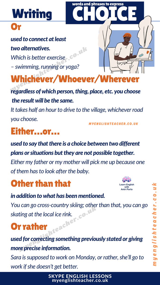 MyLinguaAcademy's tweet image. Learn words and phrases to express CHOICE
buff.ly/3XD7yvy