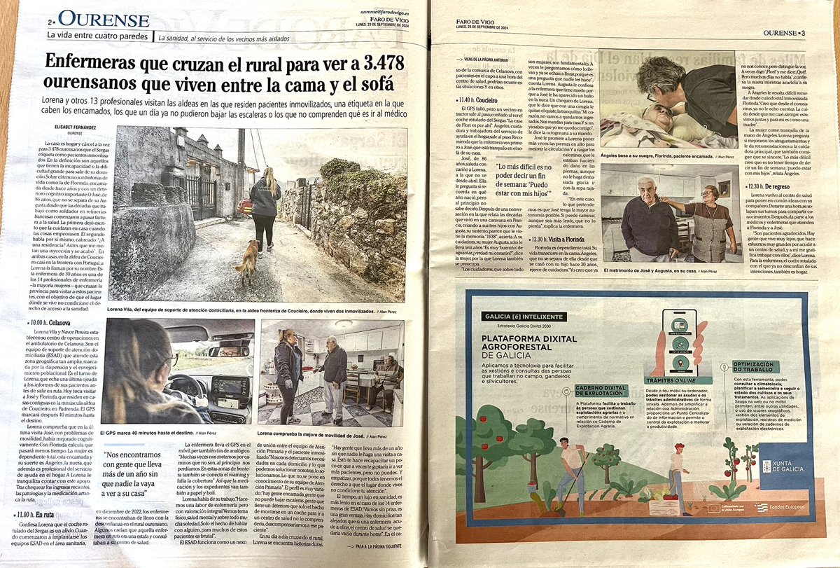 Acompañamos a Lorena, enfermera a domicilio. Hay 3.478 ourensanos que viven entre la cama y el sofá: dependientes, gente que un día ya no pudo bajar las escaleras de casa o que no puede comprender qué es ir al médico 
<a href="/Sergas_Ourense/">Sergas Ourense</a> <a href="/Farodevigo/">Faro de Vigo</a> 

➡️ farodevigo.es/ourense/2024/0…