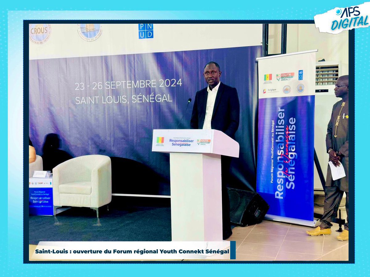 APS_Senegal's tweet photo. 🔵 La première édition du Forum régional Youth Connekt au Sénégal (#FRYCS) s’est ouverte lundi à Saint-Louis sous le thème ‘’#Responsabiliser la #jeunesse sénégalaise pour leur propre #développement’’.
Plusieurs jeunes venus des régions de #Matam, #Louga et #Saint-Louis vont prendre part à cet événement.