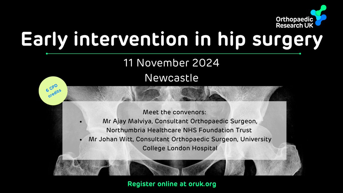 Orthopaedic Research UK (@or_uk) on Twitter photo Meet our convenors for the "must-attend" event on early intervention in #hip #surgery on 11 November in Newcastle! Book here bit.ly/EIHS <a href="/ajaymalviya/">Ajay Malviya</a> <a href="/BOMSA_UK/">British Orthopaedic Medical Students Association</a> <a href="/CambridgeHipDoc/">Vikas Khanduja</a> <a href="/BritishHip/">British Hip Society</a> <a href="/alisongrimaldi/">Dr Alison Grimaldi</a> <a href="/Dora_Sportmed/">Dr Dora Papadopoulou</a> <a href="/BritOrthopaedic/">BOA</a> <a href="/NorthumbriaOrth/">Northumbria Orthopaedics</a> <a href="/ROHNHSFT/">The Royal Orthopaedic Hospital</a> Meet our convenors for the "must-attend" event on early intervention in #hip #surgery on 11 November in Newcastle! Book here bit.ly/EIHS <a href="/ajaymalviya/">Ajay Malviya</a> <a href="/BOMSA_UK/">British Orthopaedic Medical Students Association</a> <a href="/CambridgeHipDoc/">Vikas Khanduja</a> <a href="/BritishHip/">British Hip Society</a> <a href="/alisongrimaldi/">Dr Alison Grimaldi</a> <a href="/Dora_Sportmed/">Dr Dora Papadopoulou</a> <a href="/BritOrthopaedic/">BOA</a> <a href="/NorthumbriaOrth/">Northumbria Orthopaedics</a> <a href="/ROHNHSFT/">The Royal Orthopaedic Hospital</a>