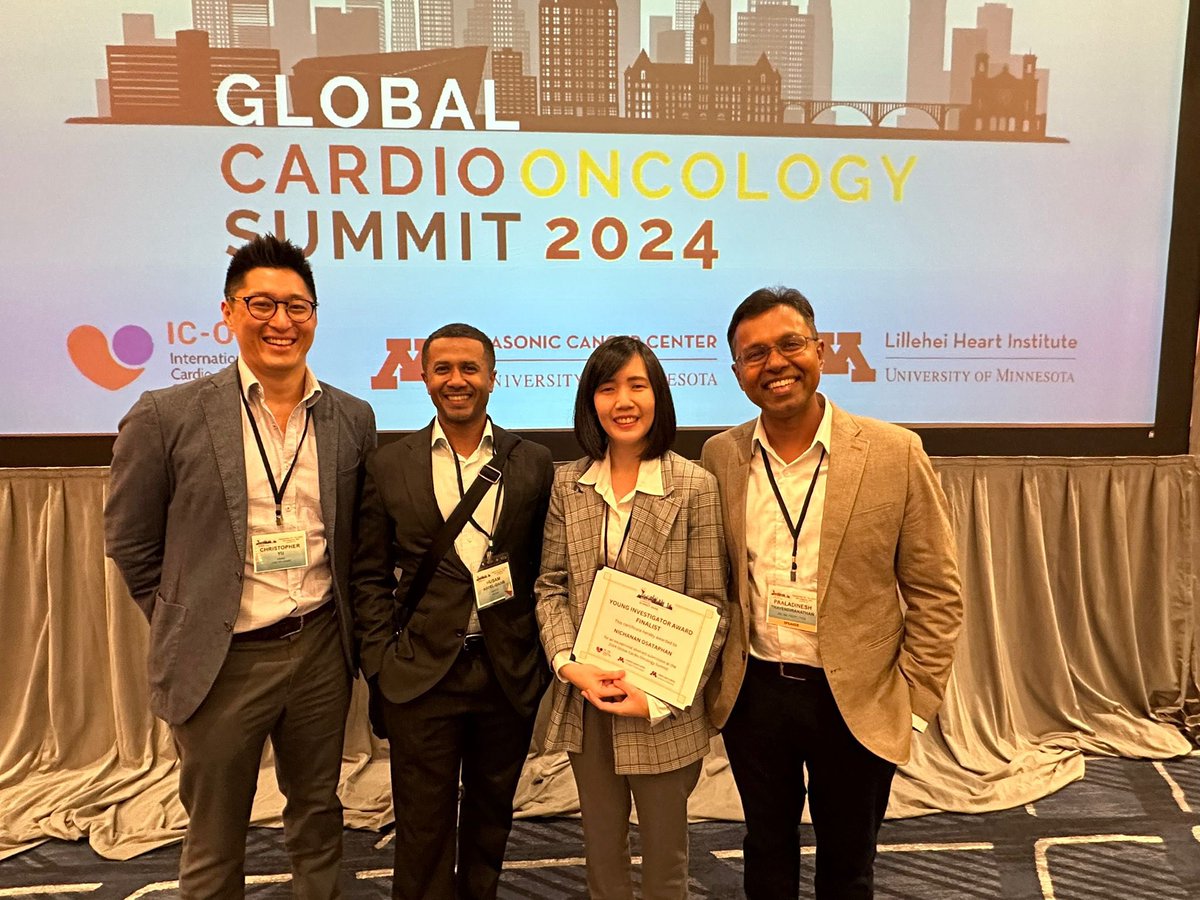 Chris Y (@drchrisyu) on Twitter photo Congrats <a href="/aom_n/">Aom Osataphan</a> on your excellent presentation & winning the Young Investigator Awards at #GCOS2024 on the development of CTRCD & Diastolic dysfn in 5yr fu after #cancer therapy in HER2+ #breastcancer pts. #cardioonc <a href="/trogersresearch/">Ted Rogers Centre for Heart Research</a> <a href="/PMunkCardiacCtr/">Peter Munk Cardiac Centre</a> <a href="/dineshpmcc1/">dineshpmcc</a> <a href="/husam247/">Husam Abdel-Qadir</a> Congrats <a href="/aom_n/">Aom Osataphan</a> on your excellent presentation & winning the Young Investigator Awards at #GCOS2024 on the development of CTRCD & Diastolic dysfn in 5yr fu after #cancer therapy in HER2+ #breastcancer pts. #cardioonc <a href="/trogersresearch/">Ted Rogers Centre for Heart Research</a> <a href="/PMunkCardiacCtr/">Peter Munk Cardiac Centre</a> <a href="/dineshpmcc1/">dineshpmcc</a> <a href="/husam247/">Husam Abdel-Qadir</a>