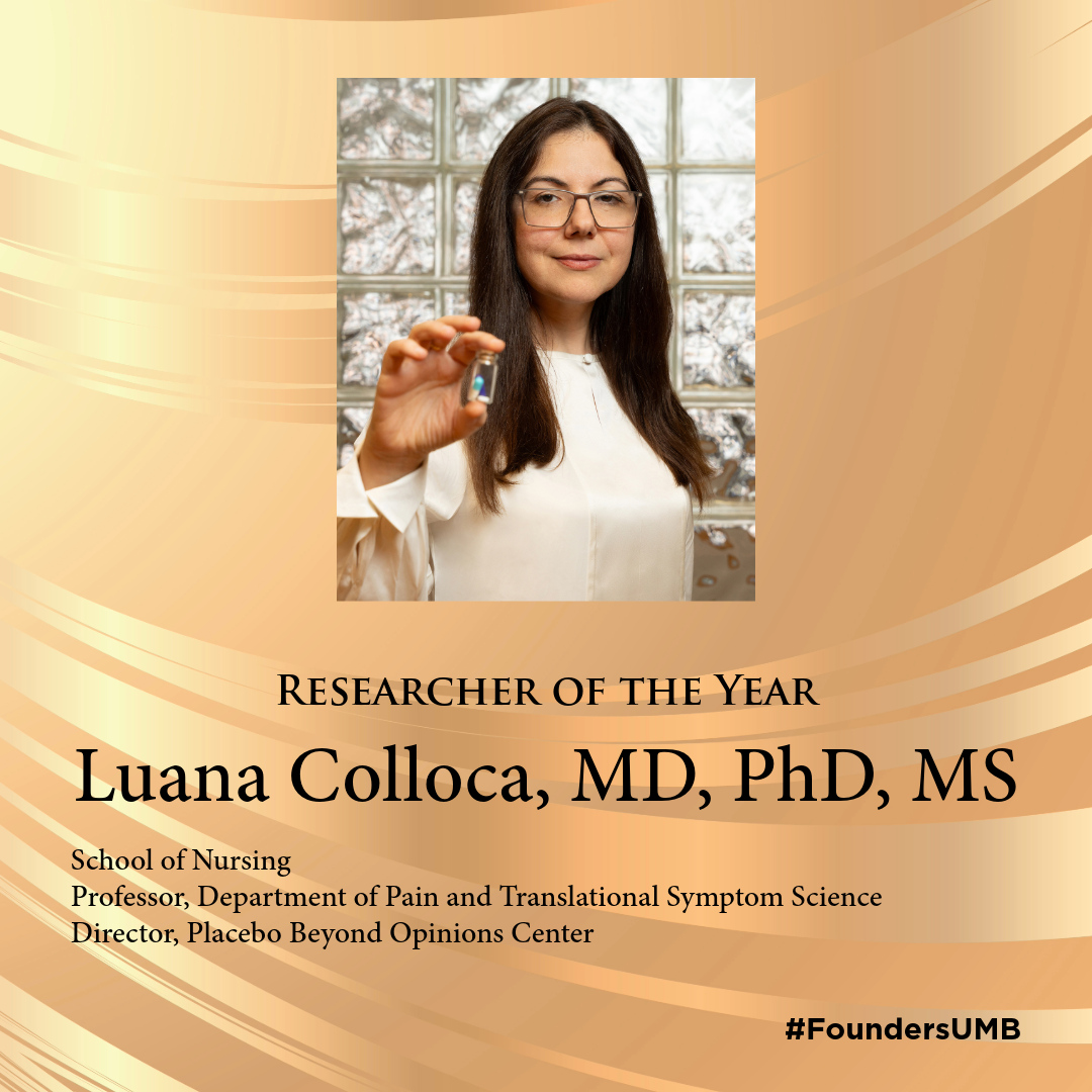 Among <a href="/MarylandNursing/">UMSON</a> Prof Luana Colloca's accomplishments include <a href="/NIH/">NIH</a> awards, several R01 grants and a R21 grant, and now 2024 #FoundersUMB Researcher of the Year. elm.umaryland.edu/elm-stories/20…