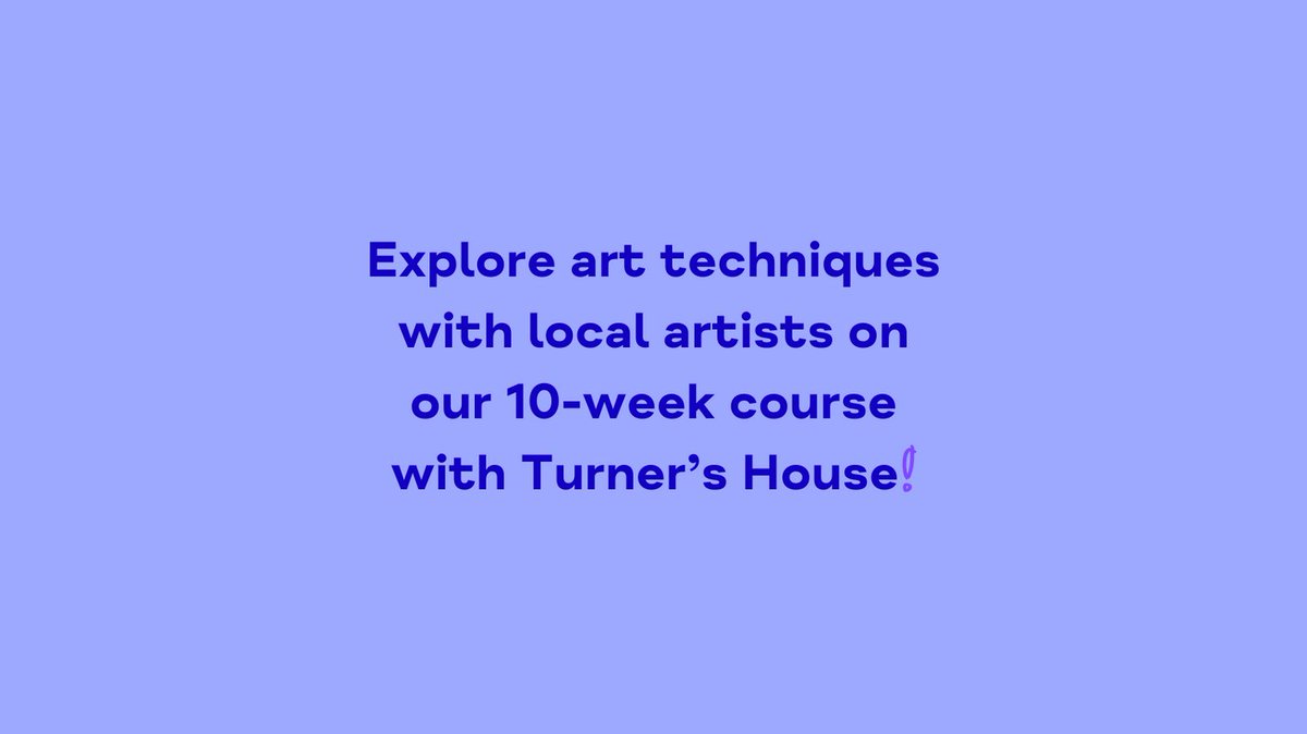 Richmond Borough Mind (@rb_mind) on Twitter photo Our Wellbeing Centre is launching a new 10-week Art Group in partnership with <a href="/TurnersHouse/">Turner's House</a> on 30th September.
The group will meet every Monday, 1.30-3pm.
Sessions are free and will be held at Turner’s House.
Email: ewa.rudz@rbmind.org Our Wellbeing Centre is launching a new 10-week Art Group in partnership with <a href="/TurnersHouse/">Turner's House</a> on 30th September.
The group will meet every Monday, 1.30-3pm.
Sessions are free and will be held at Turner’s House.
Email: ewa.rudz@rbmind.org