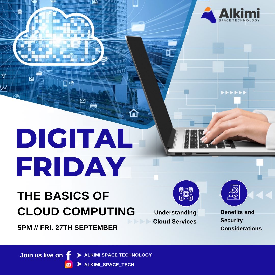 alkimispacetech's tweet photo. Digital Friday is Back!

This Friday, 27th September 2024, join us for an exciting session on The Basics of Cloud Computing! ☁️💻
Tune in live on our Facebook and Instagram channels to learn and grow with us. Don’t miss it!

#DigitalFriday #AlkimiSpace #CloudComputing #TechTalk https://t.co/I20BmVjS1H