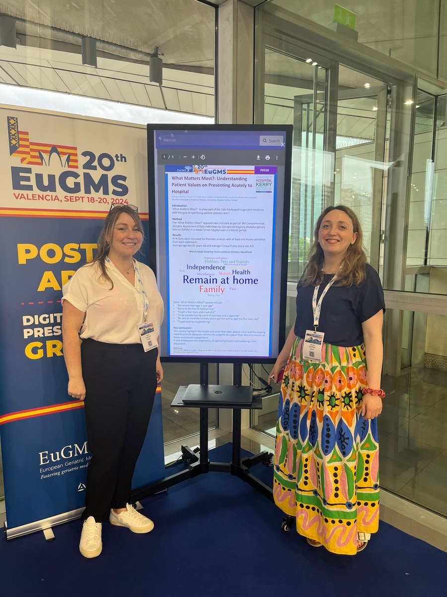 GEMS_UHK (@gemsuhk) on Twitter photo Well done to our former Specialist  Register Georgia, who completed a poster presentation on 'What Matters Most' to our patients attending the Emergency Department at the EuGMS Congress last week along side our clinical lead and Geriatrician Dr.<a href="/maryannrandles/">Mary Randles</a>.  <a href="/hospital_kerry/">University Hospital Kerry</a> Well done to our former Specialist  Register Georgia, who completed a poster presentation on 'What Matters Most' to our patients attending the Emergency Department at the EuGMS Congress last week along side our clinical lead and Geriatrician Dr.<a href="/maryannrandles/">Mary Randles</a>.  <a href="/hospital_kerry/">University Hospital Kerry</a>
