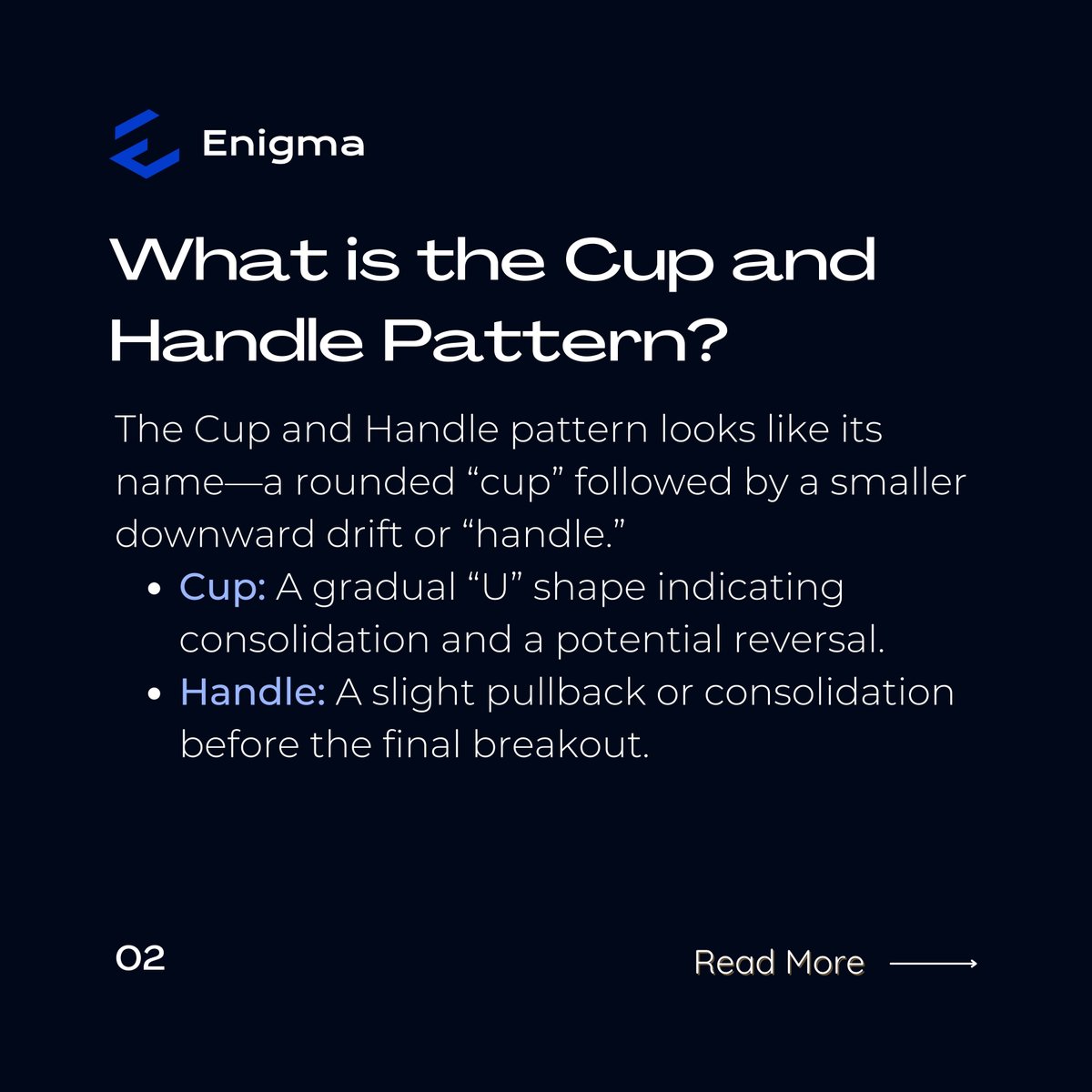 EnigmaToolbox's tweet image. What is the Cup and Handle Pattern? ☕📈

Empower your trading with Enigma&apos;s advanced tools, so you never miss a beat. 

Stay with #Enigmatoolbox
Visit enigma.fm FM!

 #trading #tradingstrategy #forextrader #tradingtips #investing #daytrading #stockmarket
