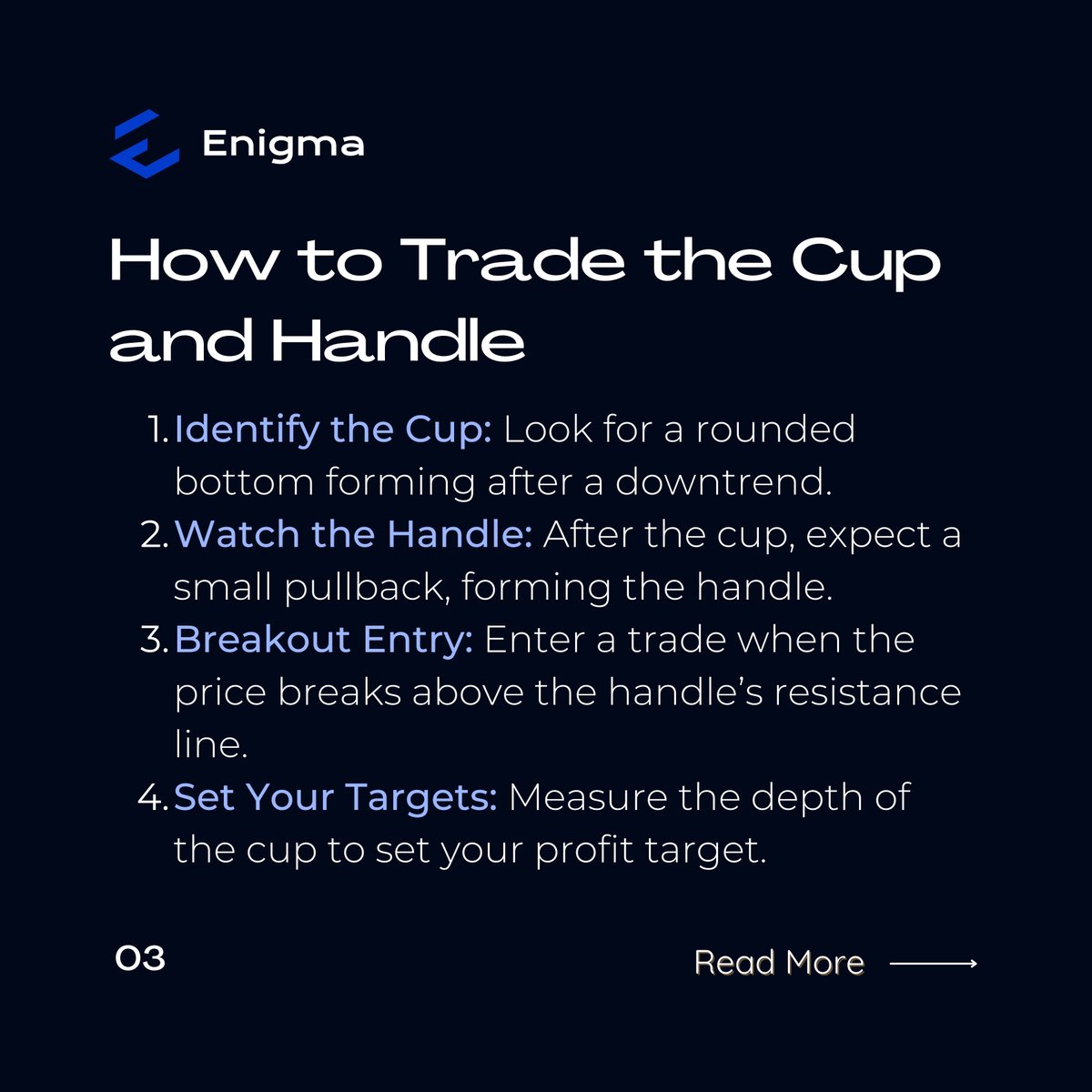 EnigmaToolbox's tweet image. What is the Cup and Handle Pattern? ☕📈

Empower your trading with Enigma&apos;s advanced tools, so you never miss a beat. 

Stay with #Enigmatoolbox
Visit enigma.fm FM!

 #trading #tradingstrategy #forextrader #tradingtips #investing #daytrading #stockmarket