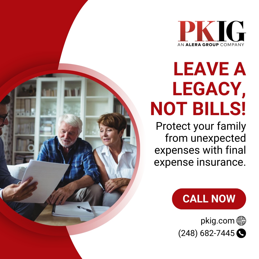 pkleininsurance's tweet image. Ensure your loved ones can focus on creating unforgettable memories, not bills.

Final Expense Insurance offers peace of mind for you and your family.

Let's create a lasting legacy together.

#PKIG #InsuranceSolutions #InsureYourFuture #CoverageMatters #SmartInsuranceChoices