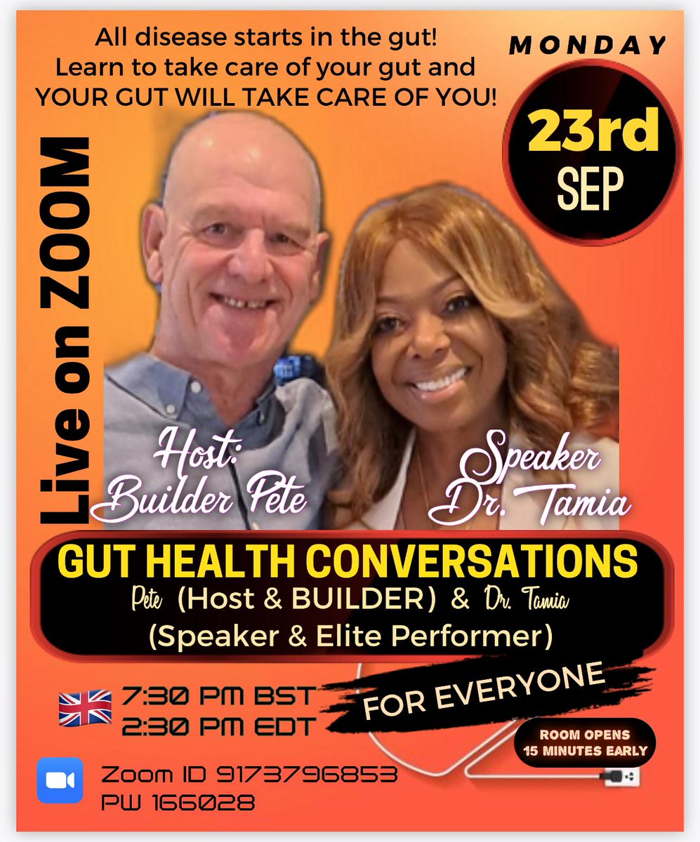 chapatoni's tweet image. All are very welcome to our #LoveBiome zoom tonight! Suffering with low energy, sleep deprivation, illness? Need help with weight loss? Want a secondary income helping 1000's into optimal health? Then come along and see what we can offer.
us02web.zoom.us/my/drtamia Password 166028
