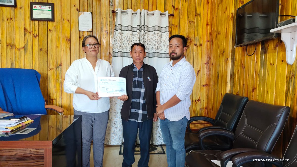 Ex- Gratia was given to the family of Lt. B Nokching Yanchu and Lt. Benlemba of Kejok village. The same was given for an incident of flash flood at Aoyung River which occurred on 26 June 2024.