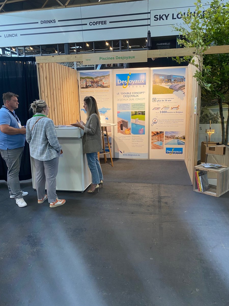 Le groupe <a href="/Desjoyaux_pools/">Piscines Desjoyaux</a>  recherche de nouveaux partenaires pour représenter la marque dans différentes provinces en Belgique. 
RDV en ce moment même et jusqu'au 24/09/2024 au salon Green Expo à GAND pour rencontrer les représentants de la marque.