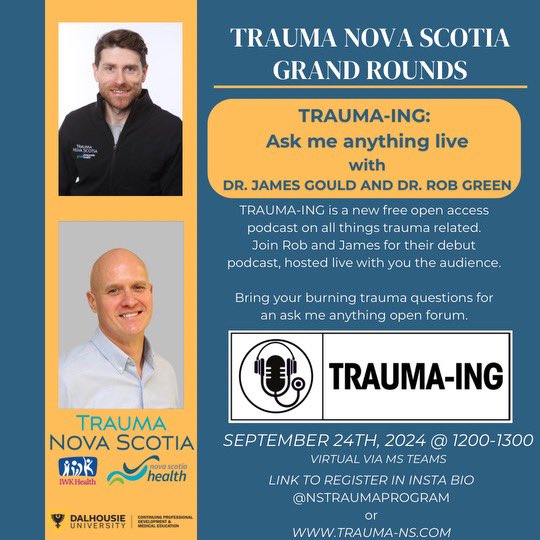 TraumaNS is taking a bold step.  
Live pilot podcast tomorrow! 
TRAUMA-ING. 
Join us.