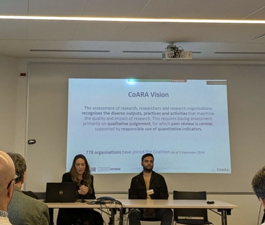 OpenAIRE_eu's tweet image. Today, #OpenAIRE is at the Paris Conference of Open Research Information!

@antzouganatou &amp;amp; @vergoulis ( @athenaRICinfo ) presented insights on the @CoARAssessment WG “Towards #OpenInfrastructures for Responsible Research Assessment” reflecting how to make the transition towards…