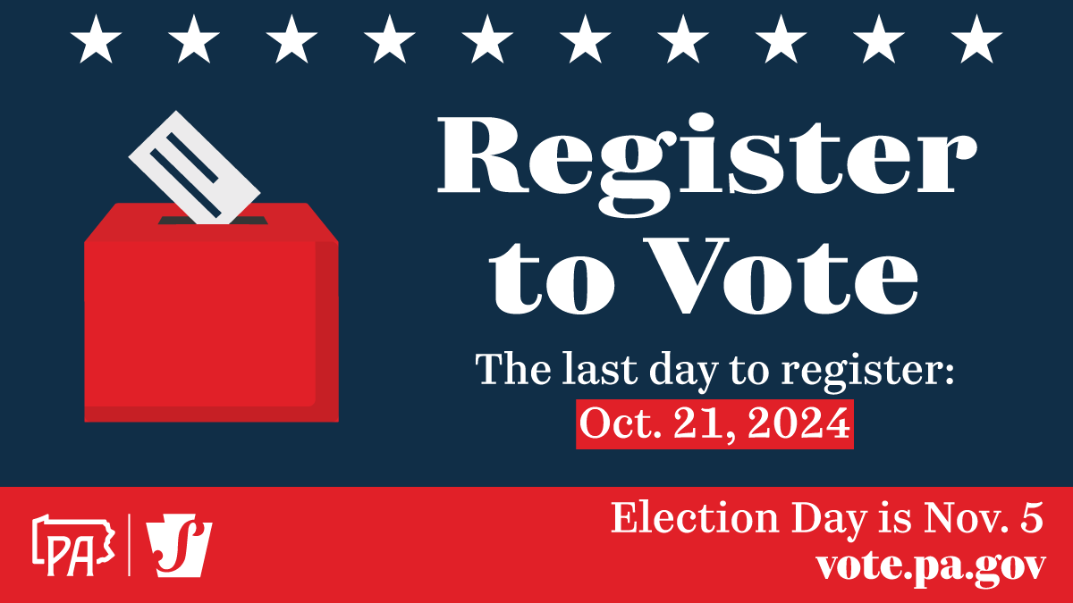 PAStatePolice's tweet photo. It only takes a few minutes to make sure you're ready to vote in the next election. Get started by registering to vote or updating your voter registration at https://t.co/lBvJECEZqP. https://t.co/kNO5cIjyir