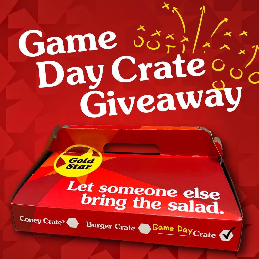 goldstarchili's tweet image. 🚨Game Day Crate Giveaway!🚨

We’re sending a Coney Crate to a lucky fan for tonight’s prime time game. 

To enter: 

1. Reply with a final score prediction. 

2. Follow us on X @goldstarchili. 

3. Repost for a bonus entry.